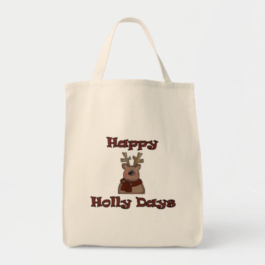 Tote Bag Reindeer Holly Days Tshirts et cadeaux (Devant)