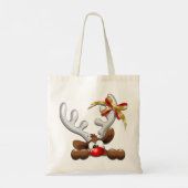 Tote Bag Reindeer Puzzled drôle Caractère de Noël (Dos)