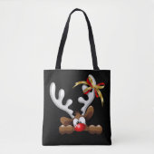 Tote Bag Reindeer Puzzled drôle Caractère de Noël (Devant)