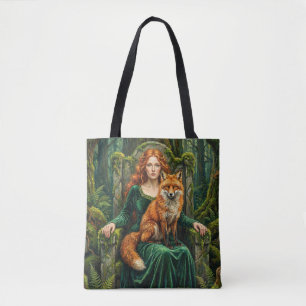 Tote Bag Reine celtique de la forêt Art Fantastique Renard 