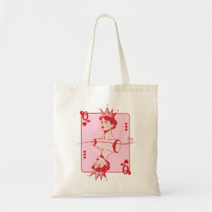 Tote Bag Reine de Cœur Rouge et Rose