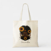 Tote Bag Reine des tournesols Afro femme (Dos)