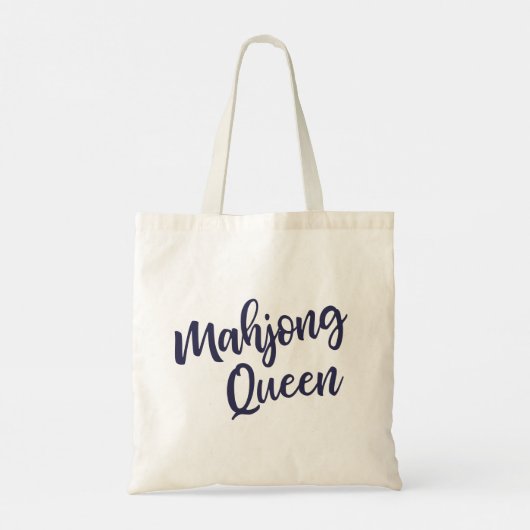 Tote Bag Reine Mahjong en bleu Personnalisé (Dos)