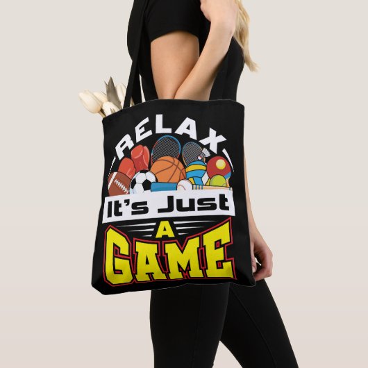 Tote Bag Relax C'est juste un jeu PE Enseignant Gym Coach (De près)