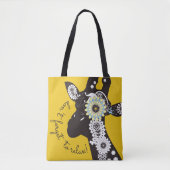 Tote Bag Relax - Yellow Funky Funny Giraffe (Devant)
