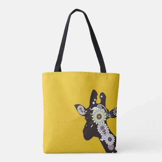 Tote Bag Relax - Yellow Funky Funny Giraffe (Dos)
