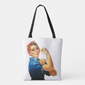 Tote Bag Religieux Rosie le Rosaire catholique Riveter (Dos)