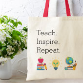 Tote Bag Remerciement Enseignant Enseigner Inspirer Répéter