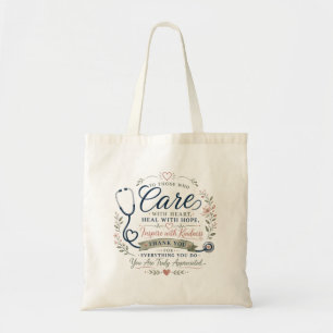 Tote Bag Remerciement pour les soins de santé avec cœur