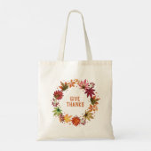 Tote Bag Remercier Thanksgiving Autumn Leaves Wreath (Dos)