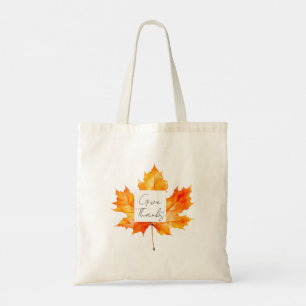 Tote Bag Remerciez Fall Leaves Thankgiving