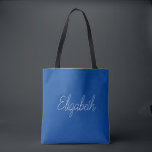 Tote Bag Remplacez Votre Nom Ou Votre Modèle De Texte En Bl<br><div class="desc">Remplacez Votre Script Nom Texte Ici Elégant Design Minimaliste Moderne Typographie Modèle Deep Blue Shopping Shoulder Sac fourre-tout.</div>