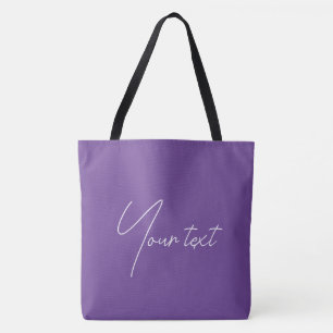 Tote Bag Remplacez Votre Nom Texte Purple Typographie Grand