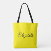 Tote Bag Remplacez votre propre nom Élégant Script Bright Y (Dos)
