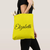 Tote Bag Remplacez votre propre nom Élégant Script Bright Y (De près)