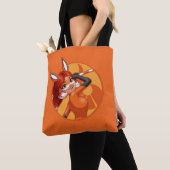Tote Bag Rena Rouge Orange Badge (De près)