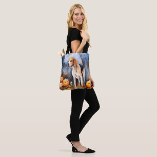 Tote Bag Renard américain anglais d'Halloween avec citrouil