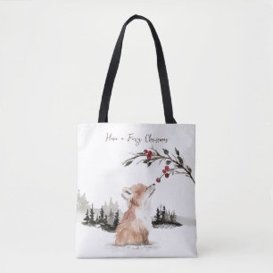 Tote Bag Renard animal de Noël