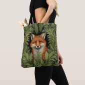 Tote Bag Renard Art nouveau dans la forêt (De près)