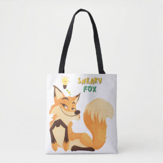Tote Bag Renard caricatural et longue queue buissonneuse