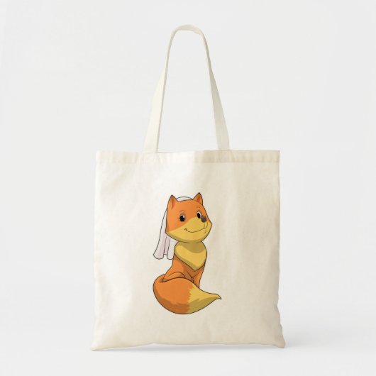 Tote Bag Renard comme mariée avec voile (Devant)