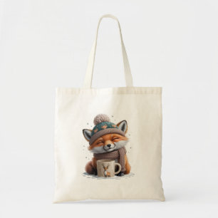Tote Bag Renard Confortable Saison Hivernale Animaux Café V