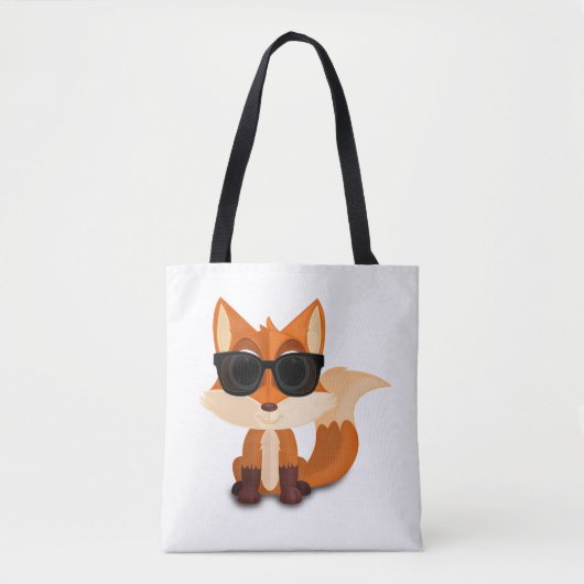 Tote Bag Renard Cool Avec Des Lunettes De Soleil Impression (Devant)