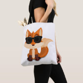 Tote Bag Renard Cool Avec Des Lunettes De Soleil Impression (De près)