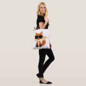 Tote Bag Renard Cool Avec Des Lunettes De Soleil Impression (Sur le modèle)