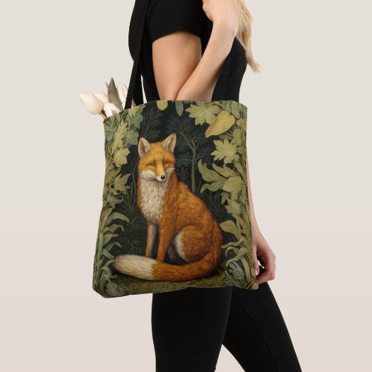 Tote Bag Renard dans la forêt, style Art nouveau (De près)