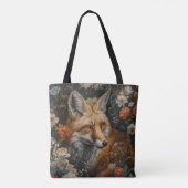 Tote Bag renard dans le jardin fleur sauvage (Dos)