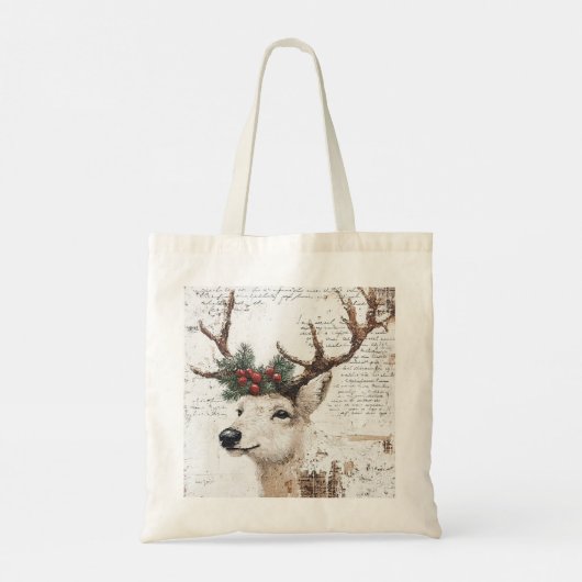 Tote Bag Renard de Noël rustique (Dos)