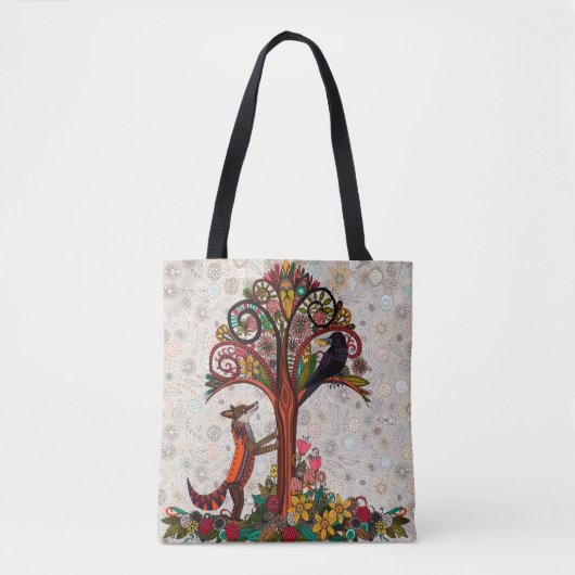 Tote Bag renard et corbeau (Devant)