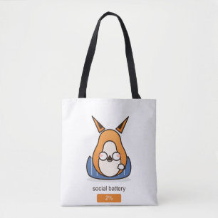 Tote Bag Renard Introverti Drôle Batterie Sociale 2 Pour Ce