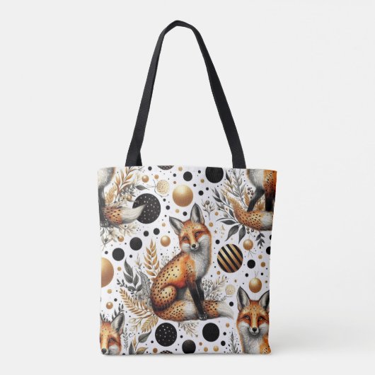 Tote Bag Renard mignon et points sans couture (Dos)