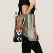 Tote Bag Renard rouge avec Martini (De près)