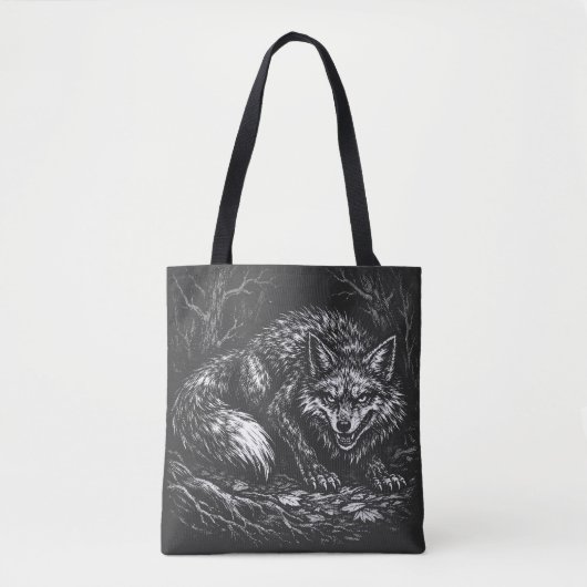 Tote Bag Renard rusé de la forêt — par BurnsInHell (Devant)