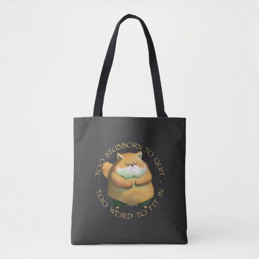 Tote Bag Renard Trop Têtu Pour Quitter Trop Étrange Pour S' (Devant)