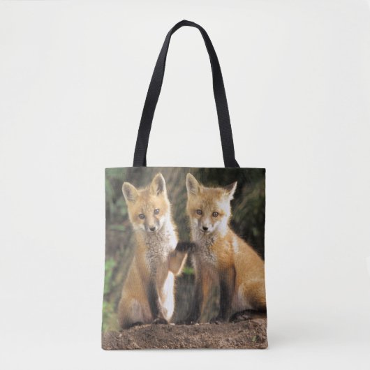 Tote Bag Renardeau devant terrier Vulpes vulpes (Devant)