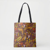 Tote Bag Renards d'automne sur chocolat brun (Devant)