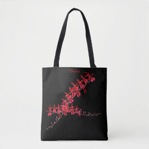 Tote Bag "Rencontrer les longues orchidées rouges" Fourre-