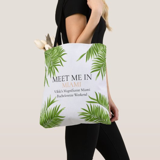 Tote Bag Rencontrez-moi Miami Bachelorette Party Vacances (De près)