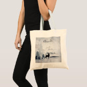 Tote Bag Rennes dans l'Aquarelle gris sauvage Noël (Devant (produit))