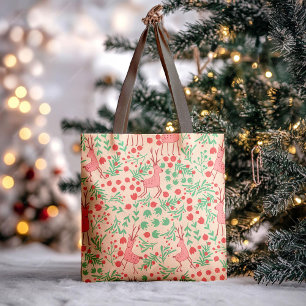 Tote Bag Rennes roses fantaisistes et motif de feuillage hi