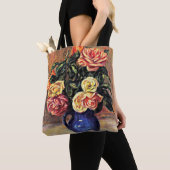 Tote Bag Renoir - Roses dans un Vase Bleu (De près)
