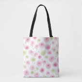 Tote Bag Renoncule Florale Menthe Rose (Devant)