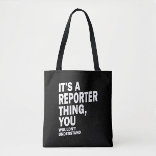 Tote Bag Reporter Titre du travail Teft Gift Mens Femmes
