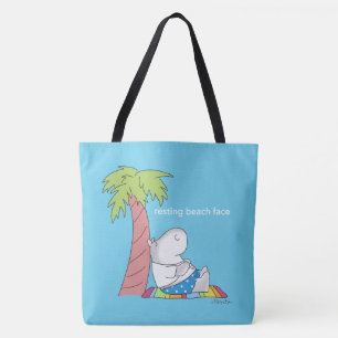 Tote Bag REPOS PLAGE FACE Bouton ventre Hippo Boynton