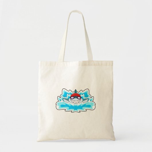 Tote Bag Requin à nager avec lunettes de natation (Devant)