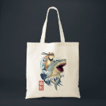 Tote Bag requin chat japonais rétro Samurai Vintage Kanagaw<br><div class="desc">requin chat japonais rétro Samurai Vintage Kanagawa</div>